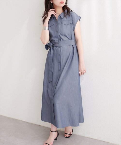 natural couture(ナチュラルクチュール)の「ミリタリーノースリワンピース(ワンピース・レディース・ミント/ブルー/ブラック/ライトベージュ・FREE)」の11枚目の写真