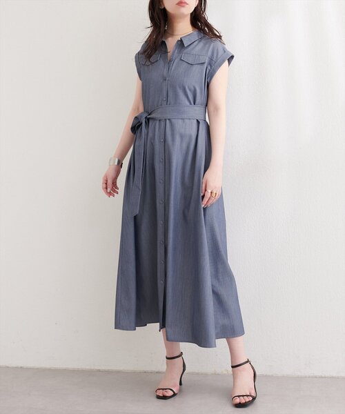 natural couture(ナチュラルクチュール)の「ミリタリーノースリワンピース(ワンピース・レディース・ミント/ブルー/ブラック/ライトベージュ・FREE)」の12枚目の写真