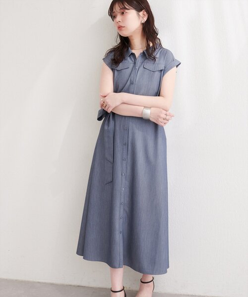 natural couture(ナチュラルクチュール)の「ミリタリーノースリワンピース(ワンピース・レディース・ミント/ブルー/ブラック/ライトベージュ・FREE)」の13枚目の写真