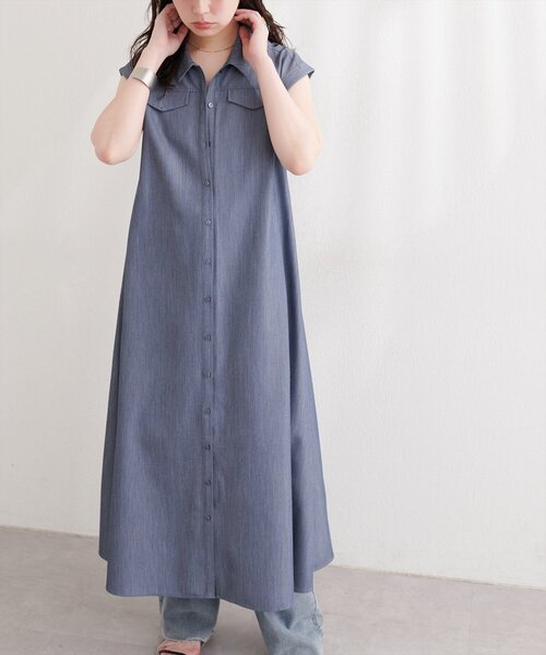 natural couture(ナチュラルクチュール)の「ミリタリーノースリワンピース(ワンピース・レディース・ミント/ブルー/ブラック/ライトベージュ・FREE)」の14枚目の写真