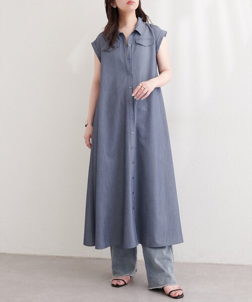 natural couture(ナチュラルクチュール)の「ミリタリーノースリワンピース(ワンピース・レディース・ミント/ブルー/ブラック/ライトベージュ・FREE)」の15枚目の写真
