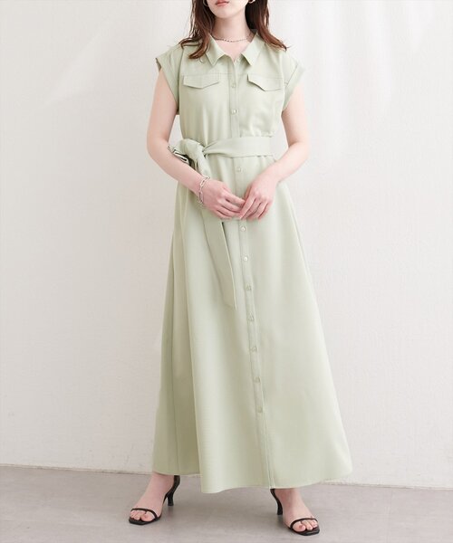 natural couture(ナチュラルクチュール)の「ミリタリーノースリワンピース(ワンピース・レディース・ミント/ブルー/ブラック/ライトベージュ・FREE)」の17枚目の写真