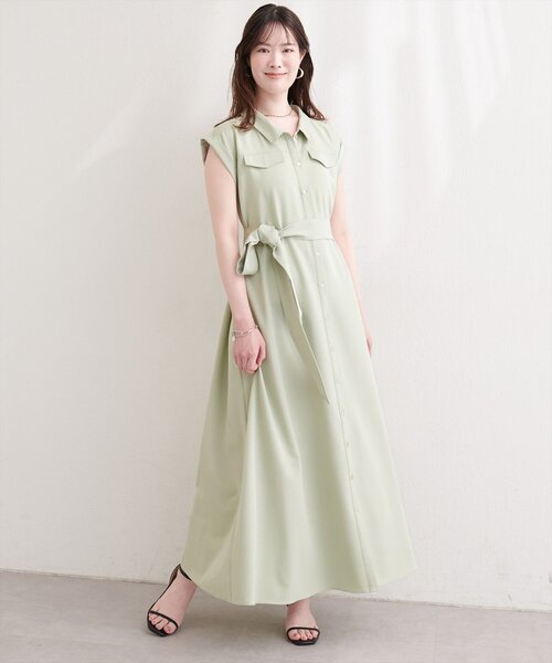 natural couture(ナチュラルクチュール)の「ミリタリーノースリワンピース(ワンピース・レディース・ミント/ブルー/ブラック/ライトベージュ・FREE)」の18枚目の写真