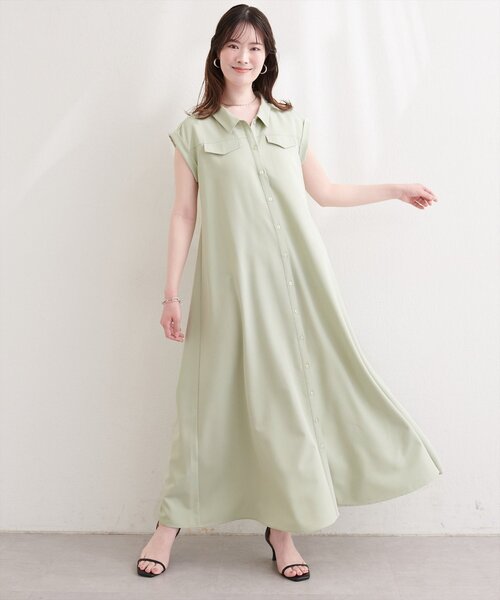 natural couture(ナチュラルクチュール)の「ミリタリーノースリワンピース(ワンピース・レディース・ミント/ブルー/ブラック/ライトベージュ・FREE)」の19枚目の写真