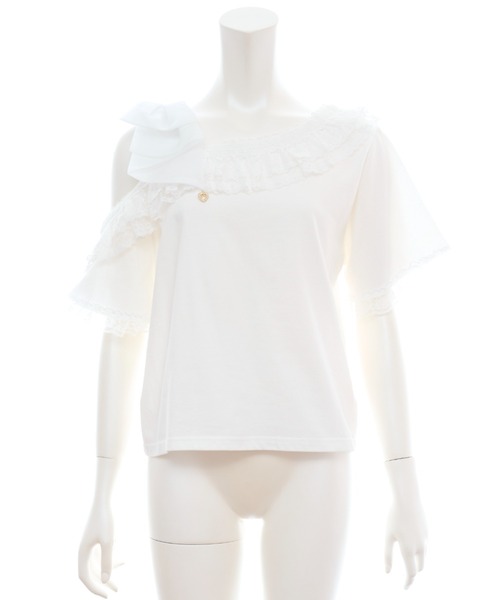 Secret Honey(シークレットハニー)の「オフショルTシャツ(Tシャツ/カットソー・レディース・オフホワイト/ブラック/ラベンダー・FREE)」の10枚目の写真