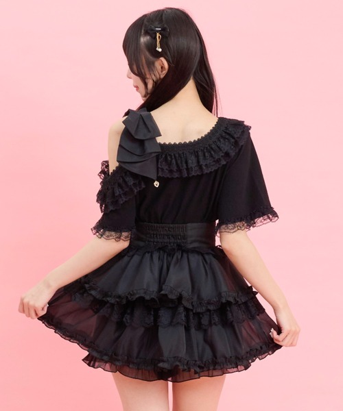 Secret Honey(シークレットハニー)の「オフショルTシャツ(Tシャツ/カットソー・レディース・オフホワイト/ブラック/ラベンダー・FREE)」の9枚目の写真