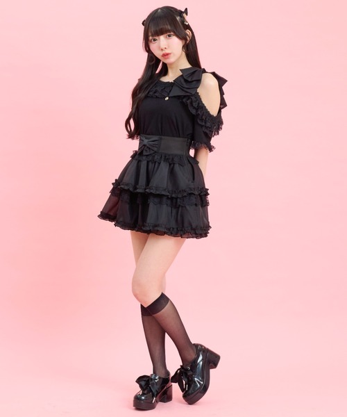 Secret Honey(シークレットハニー)の「オフショルTシャツ(Tシャツ/カットソー・レディース・オフホワイト/ブラック/ラベンダー・FREE)」の8枚目の写真