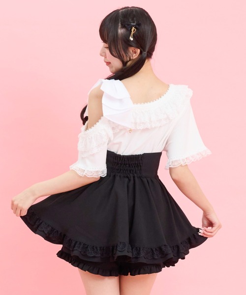 Secret Honey(シークレットハニー)の「オフショルTシャツ(Tシャツ/カットソー・レディース・オフホワイト/ブラック/ラベンダー・FREE)」の6枚目の写真