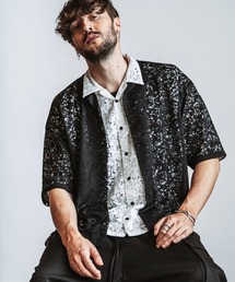 【NO ID.】Sheer Open Collar BIG Shirt / シアー オープンカラー ビッグ シャツ
