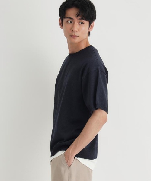 BACK NUMBER（バックナンバー）の「BACK NUMBER(バックナンバー)和紙ニットクルーネックプルオーバー（ニット/セーター・メンズ・カーキブラウン/ライトグレー/ネイビー・S/M/XL/L）」の13枚目の写真