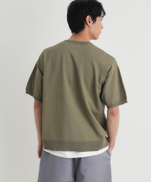 BACK NUMBER（バックナンバー）の「BACK NUMBER(バックナンバー)和紙ニットクルーネックプルオーバー（ニット/セーター・メンズ・カーキブラウン/ライトグレー/ネイビー・S/M/XL/L）」の4枚目の写真