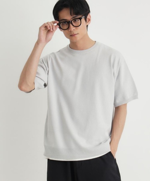 BACK NUMBER（バックナンバー）の「BACK NUMBER(バックナンバー)和紙ニットクルーネックプルオーバー（ニット/セーター・メンズ・カーキブラウン/ライトグレー/ネイビー・S/M/XL/L）」の9枚目の写真