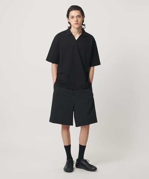 MONKEY TIME(モンキータイム)の「RENU シリーズ ジャージー スキッパー ポロシャツ(ポロシャツ・メンズ・ブラック/ダークグレー・S/M/L/XL)」の7枚目の写真