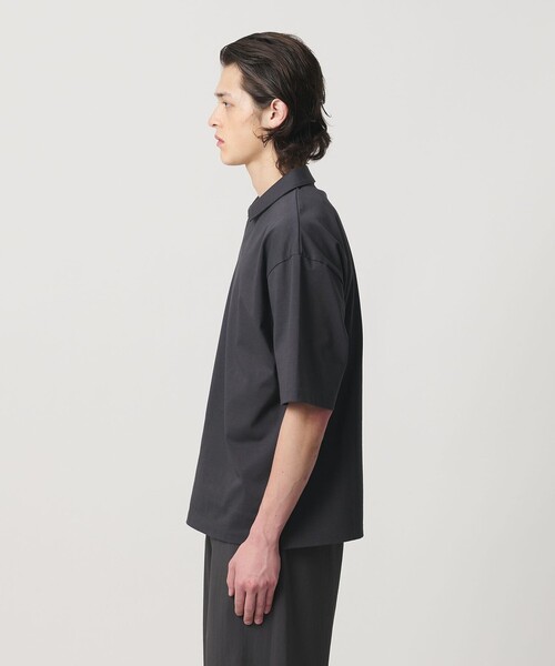 MONKEY TIME(モンキータイム)の「RENU シリーズ ジャージー スキッパー ポロシャツ(ポロシャツ・メンズ・ブラック/ダークグレー・S/M/L/XL)」の9枚目の写真
