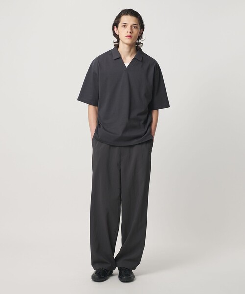 MONKEY TIME(モンキータイム)の「RENU シリーズ ジャージー スキッパー ポロシャツ(ポロシャツ・メンズ・ブラック/ダークグレー・S/M/L/XL)」の11枚目の写真