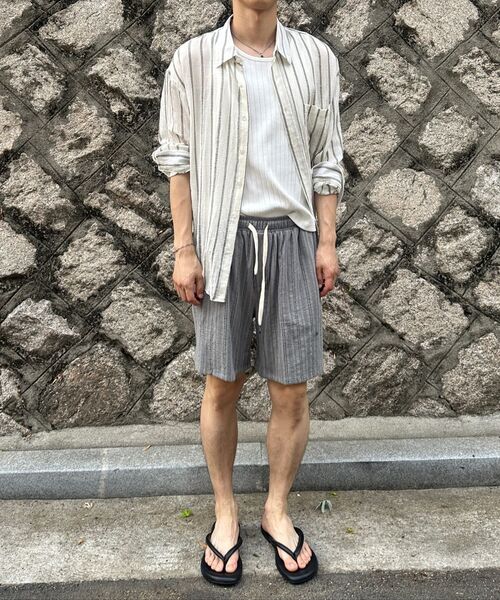 FABREGAT（ファブレガ）の「サボストライプバミューダパンツ（ミディアムグレー）（その他パンツ・レディース・その他・2/3）」の2枚目の写真