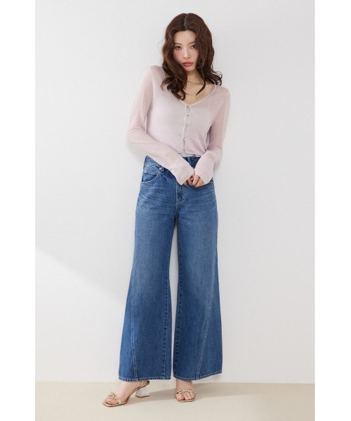 rienda(リエンダ)の「2WAYデニムワイドパンツ 春服 夏服(デニムパンツ・レディース・ブラック/ブルー・MEDIUM/SMALL/X-SMALL)」の3枚目の写真