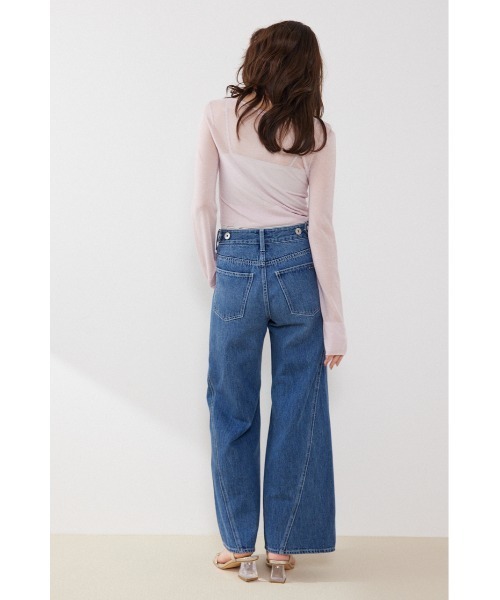 rienda(リエンダ)の「2WAYデニムワイドパンツ 春服 夏服(デニムパンツ・レディース・ブラック/ブルー・MEDIUM/SMALL/X-SMALL)」の5枚目の写真