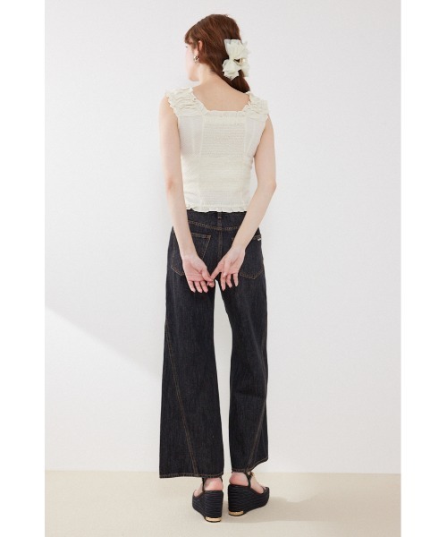 rienda(リエンダ)の「2WAYデニムワイドパンツ 春服 夏服(デニムパンツ・レディース・ブラック/ブルー・MEDIUM/SMALL/X-SMALL)」の19枚目の写真