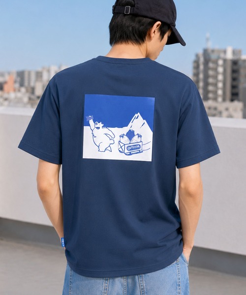 OUTDOOR PRODUCTS（アウトドアプロダクツ）の「【OUTDOOR×ヒヤロン】メンズ バックプリントTシャツ ひんやり 冷感（Tシャツ/カットソー・メンズ・ブルーグレー/ホワイト・L/M/LL）」の2枚目の写真