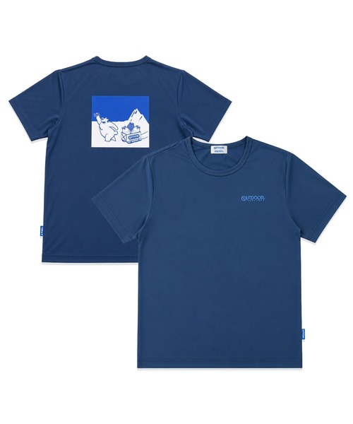 OUTDOOR PRODUCTS（アウトドアプロダクツ）の「【OUTDOOR×ヒヤロン】メンズ バックプリントTシャツ ひんやり 冷感（Tシャツ/カットソー・メンズ・ブルーグレー/ホワイト・L/M/LL）」の9枚目の写真