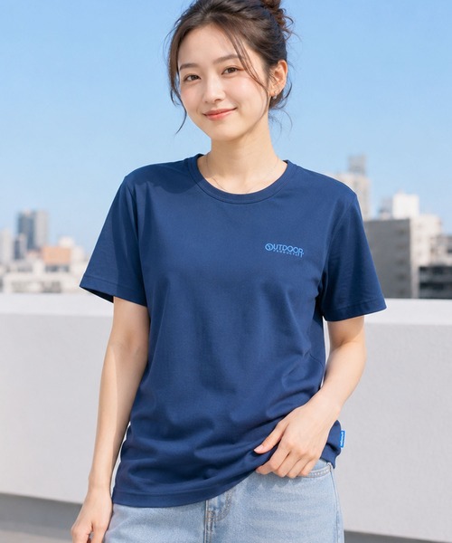 OUTDOOR PRODUCTS（アウトドアプロダクツ）の「【OUTDOOR×ヒヤロン】メンズ バックプリントTシャツ ひんやり 冷感（Tシャツ/カットソー・メンズ・ブルーグレー/ホワイト・L/M/LL）」の7枚目の写真
