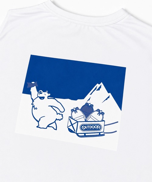 OUTDOOR PRODUCTS（アウトドアプロダクツ）の「【OUTDOOR×ヒヤロン】メンズ バックプリントTシャツ ひんやり 冷感（Tシャツ/カットソー・メンズ・ブルーグレー/ホワイト・L/M/LL）」の4枚目の写真