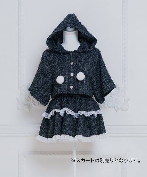 nyanMe(ニャンミー)の「あーむかばー付きついーどぽんちょ♪(ポンチョ・レディース・ピンク/ブラック・FREE)」の6枚目の写真