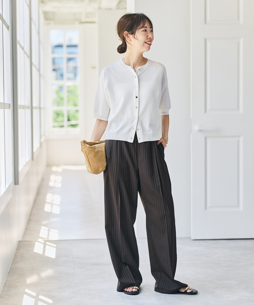 Spick & Span(スピックアンドスパン)の「《手洗い可》ショートスリーブカーディガン(カーディガン/ボレロ・レディース・ブラック/グリーン/ホワイト・FREE)」の18枚目の写真