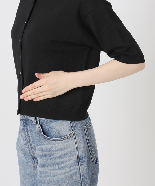 Spick & Span(スピックアンドスパン)の「《手洗い可》ショートスリーブカーディガン(カーディガン/ボレロ・レディース・ブラック/グリーン/ホワイト・FREE)」の9枚目の写真
