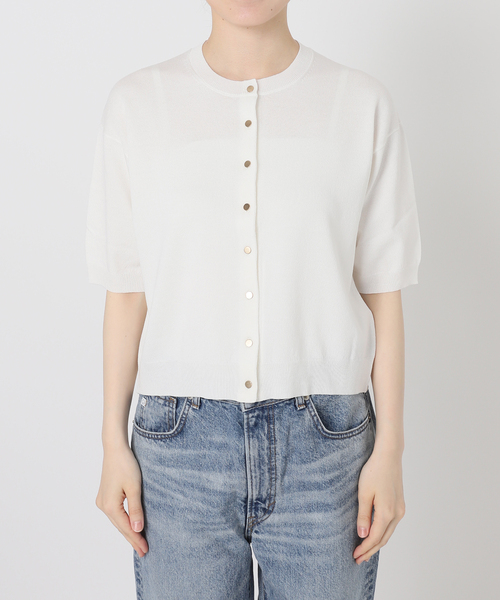 Spick & Span(スピックアンドスパン)の「《手洗い可》ショートスリーブカーディガン(カーディガン/ボレロ・レディース・ブラック/グリーン/ホワイト・FREE)」の13枚目の写真