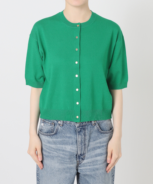 Spick & Span(スピックアンドスパン)の「《手洗い可》ショートスリーブカーディガン(カーディガン/ボレロ・レディース・ブラック/グリーン/ホワイト・FREE)」の15枚目の写真
