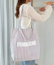 フルリマルシェブロックプリントトートバッグ《WEB限定カラーあり》