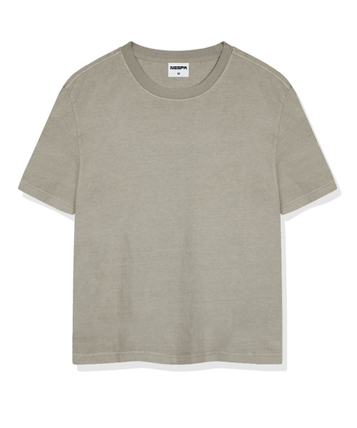 NESPA STUDIO（ネスパスタジオ）の「エルド ピグメントダイング 半袖Tシャツ 5カラー [NSSF_1001]（Tシャツ/カットソー・レディース・グレー/ベージュ/スカイブルー/チャコール/グリーン・SMALL/MEDIUM/LARGE/X-LARGE）」の6枚目の写真
