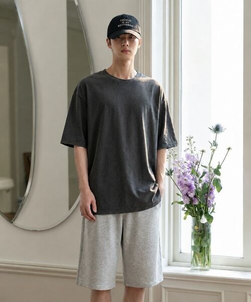 NESPA STUDIO（ネスパスタジオ）の「エルド ピグメントダイング 半袖Tシャツ 5カラー [NSSF_1001]（Tシャツ/カットソー・レディース・グレー/ベージュ/スカイブルー/チャコール/グリーン・SMALL/MEDIUM/LARGE/X-LARGE）」の15枚目の写真
