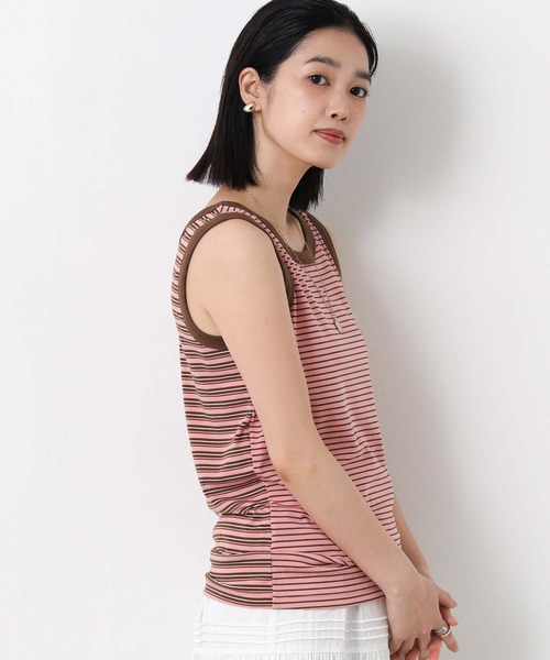 Gready Brilliant(グレディブリリアン)の「2wayマルチボーダータンク(タンクトップ・レディース・ブルー系/ピンク系・38)」の12枚目の写真