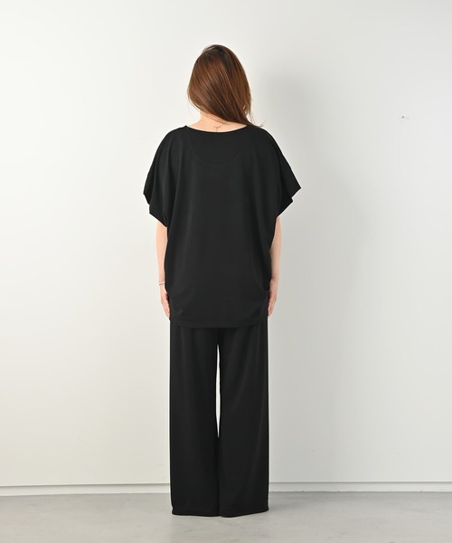 Brown&Street(ブラウンアンドストリート)の「ソフト落ち感トップス(Tシャツ/カットソー・レディース・ブラック/ホワイト・FREE)」の12枚目の写真