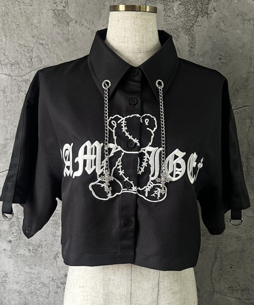 Amilige（アミリージュ）の「ツギハギチェーンクロス短丈刺繍シャツ（シャツ/ブラウス・レディース・ホワイト/ブラック・FREE）」の14枚目の写真