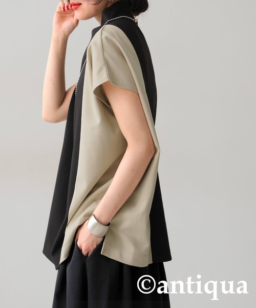 antiqua(アンティカ)の「半袖カットソー(Tシャツ/カットソー・レディース・ブラック・ONESIZE)」の6枚目の写真