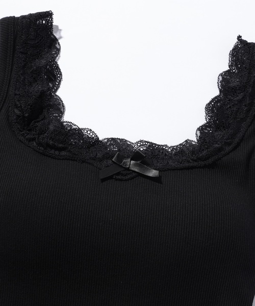 Lace Ladies(レースレディース)の「ソリッドカラー レース リボン カップ付き タンクトップ(タンクトップ・レディース・ホワイト/ブラック・FREE)」の17枚目の写真