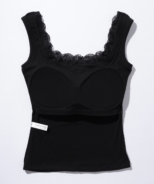 Lace Ladies(レースレディース)の「ソリッドカラー レース リボン カップ付き タンクトップ(タンクトップ・レディース・ホワイト/ブラック・FREE)」の20枚目の写真