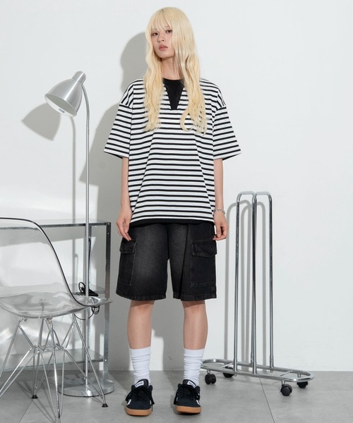 WEGO（ウィゴー）の「WEGO/キーネックフェイクレイヤードT（Tシャツ/カットソー・メンズ・ブラック/その他1/カーキ/ブラック系その他5・LARGE/MEDIUM）」の20枚目の写真