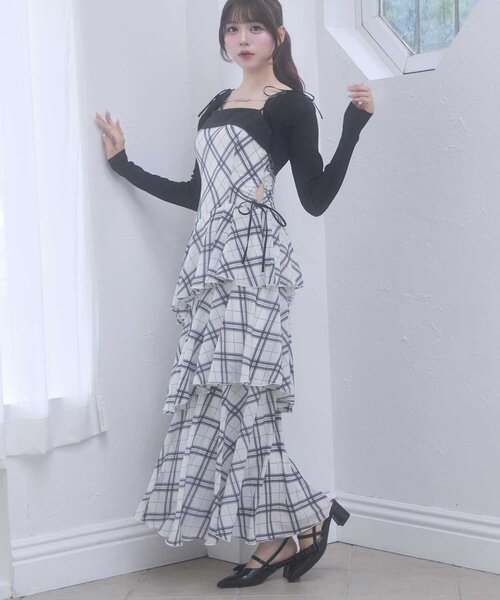 Belle Charme（ベルシャルム）の「【Belle Charme】Belle Charme Chain Sheer Bolero（カーディガン/ボレロ・レディース・オフホワイト/ピンク/ブラック・FREE）」の2枚目の写真
