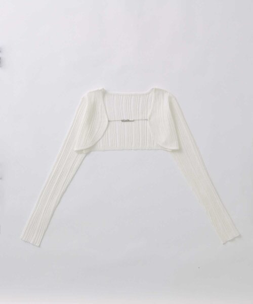 Belle Charme（ベルシャルム）の「【Belle Charme】Belle Charme Chain Sheer Bolero（カーディガン/ボレロ・レディース・オフホワイト/ピンク/ブラック・FREE）」の5枚目の写真
