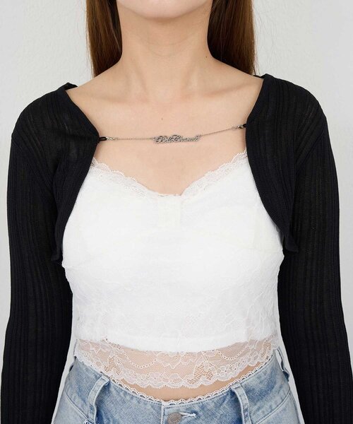 Belle Charme（ベルシャルム）の「【Belle Charme】Belle Charme Chain Sheer Bolero（カーディガン/ボレロ・レディース・オフホワイト/ピンク/ブラック・FREE）」の9枚目の写真