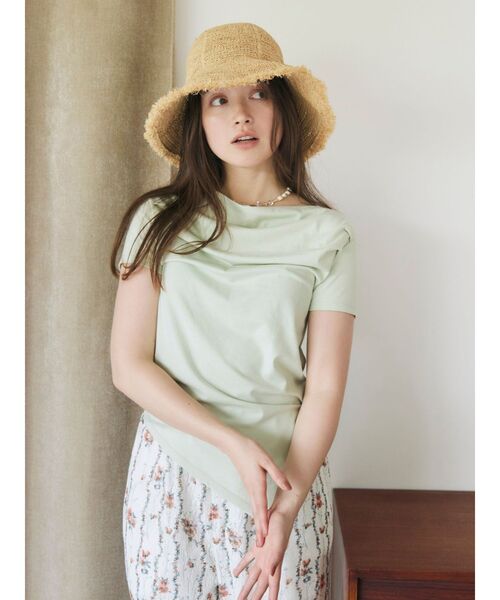 Ungrid（アングリッド）の「タックデザインオフショルTee（Tシャツ/カットソー・レディース・チャコールグレー/グリーン/オフホワイト・FREE）」の9枚目の写真