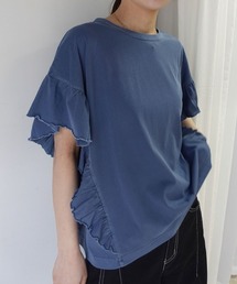 CORNERS | ドライタッチピグメント加工ラッフルスリーブTシャツ(Tシャツ/カットソー)