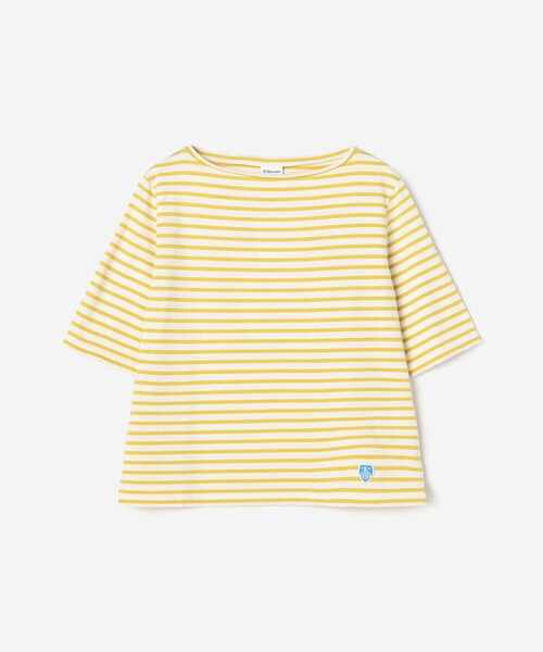 ORCIVAL(オーシバル)の「ORCIVAL | コットン ボートネックハーフスリーブTシャツ WOMEN(Tシャツ/カットソー・レディース・グリーン系その他/ブラウン系その他/イエロー系その他・1/2)」の4枚目の写真