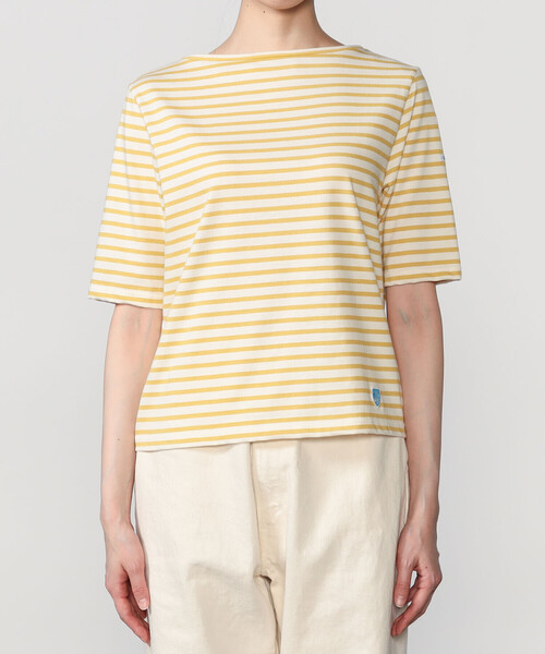 ORCIVAL(オーシバル)の「ORCIVAL | コットン ボートネックハーフスリーブTシャツ WOMEN(Tシャツ/カットソー・レディース・グリーン系その他/ブラウン系その他/イエロー系その他・1/2)」の11枚目の写真