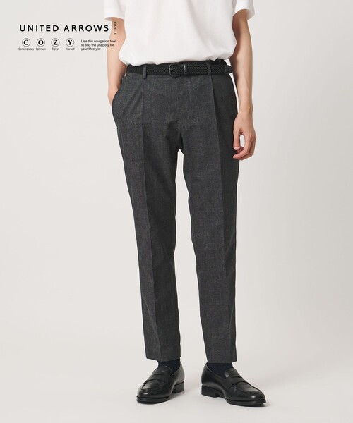 UNITED ARROWS(ユナイテッドアローズ)の「COOL DOTS プリント サイドシャーリング 1プリーツ パンツ ウォッシャブル ストレッチ(スラックス・メンズ・ネイビー/ダークグレー・M/L/XL/S/XXL)」の2枚目の写真
